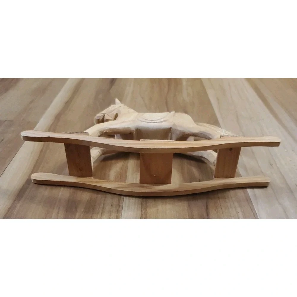 Vintage Handmade Wood Table Rocking Horse 10